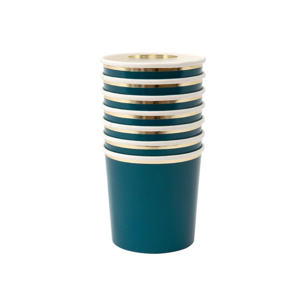 Dark Teal Tumbler Cups (set of 8)