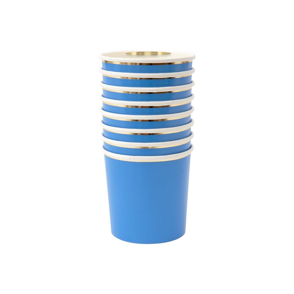 Bright Blue Tumbler Cups (set of 8)