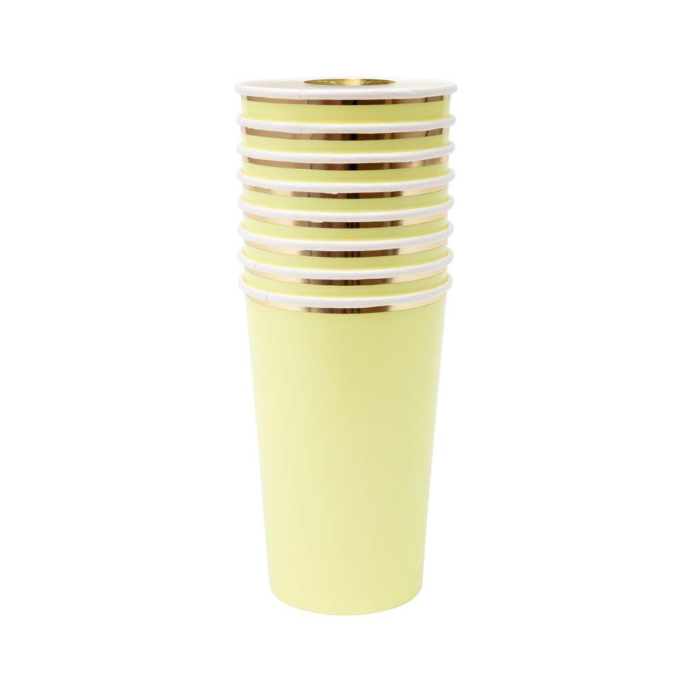 Pale Yellow Highball Cups (set of 8)