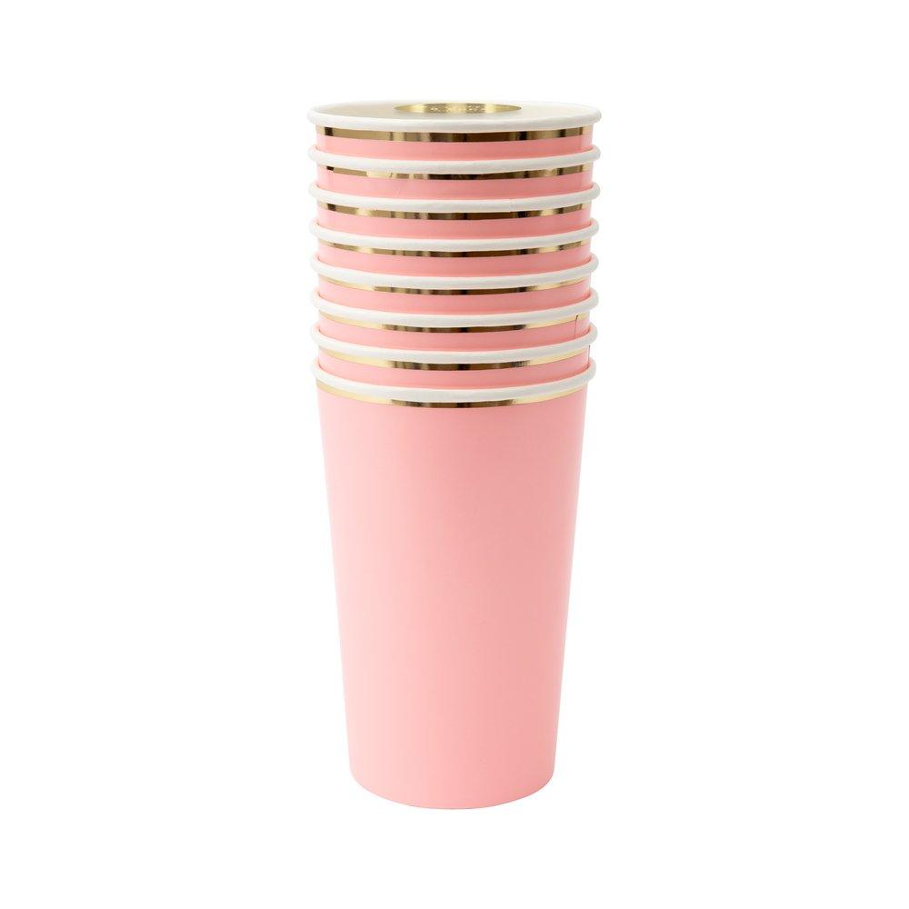 Neon Coral Highball Cups (set of 8)