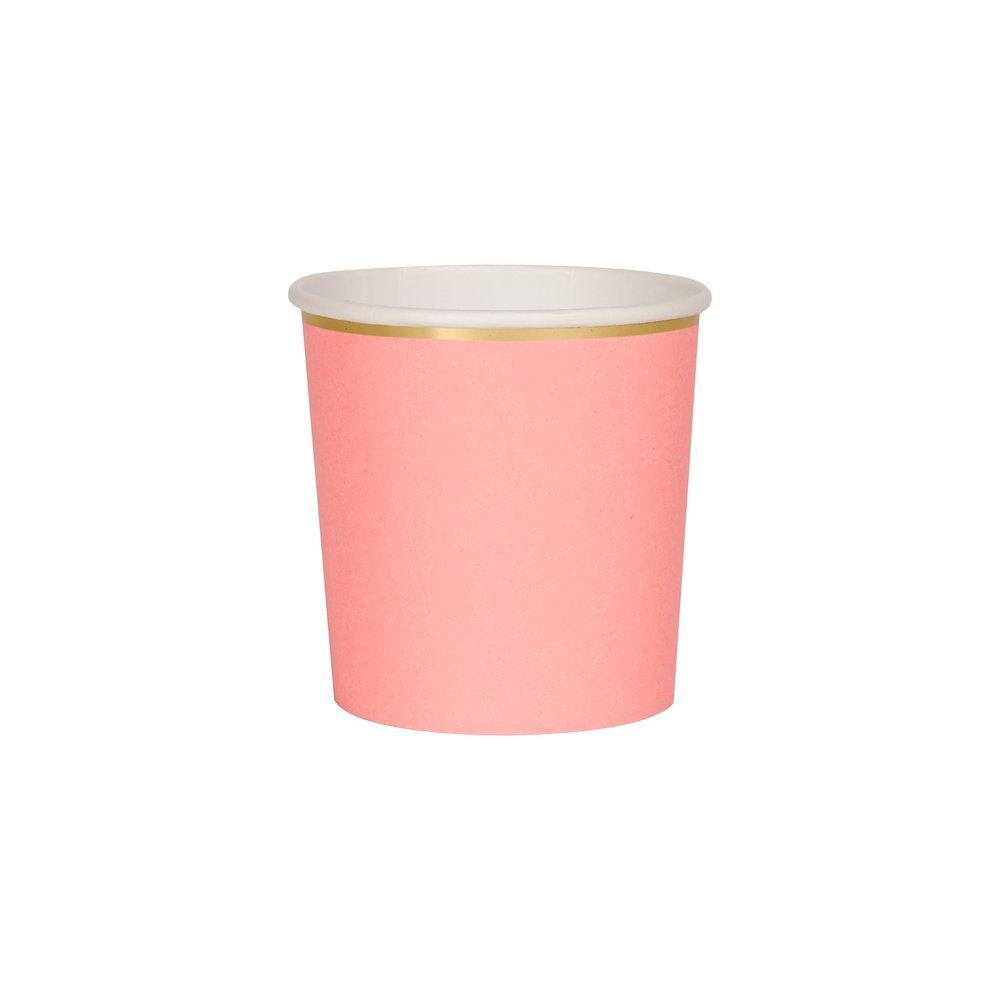 Neon Coral Tumbler Cups (set of 8)