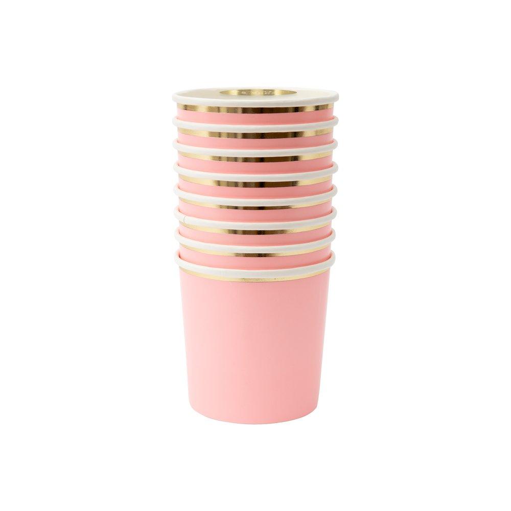 Neon Coral Tumbler Cups (set of 8)