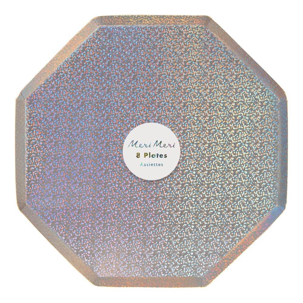 Silver Sparkle Dinner Plates (set of 8)