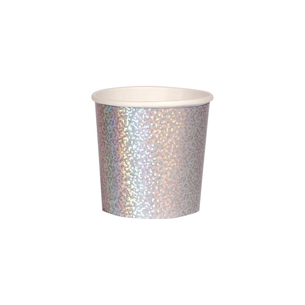 Silver Sparkle Tumbler Cups (set of 8)