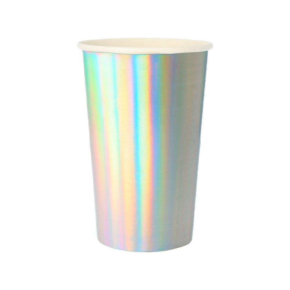 Silver Holographic Highball Cups (set of 8)