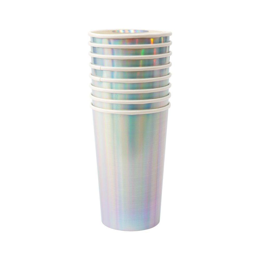 Silver Holographic Highball Cups (set of 8)