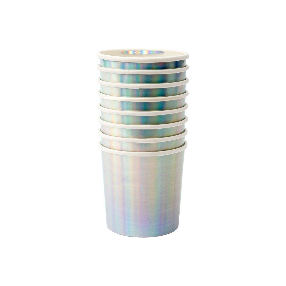 Silver Holographic Tumbler Cups (set of 8)