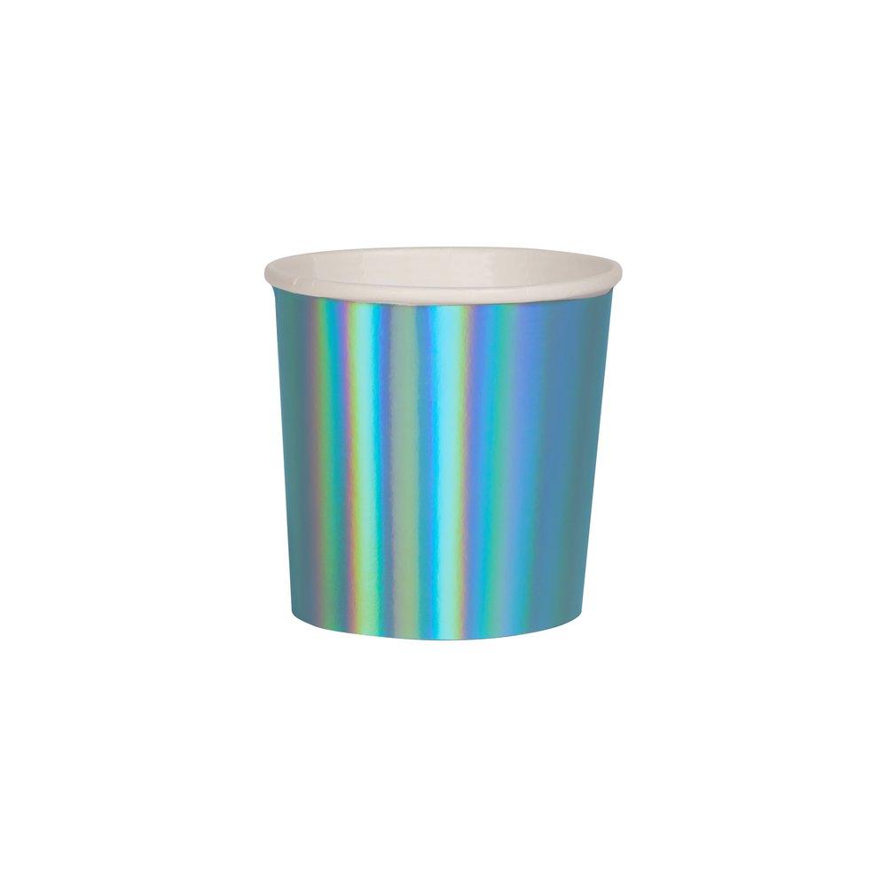 Blue Holographic Tumbler Cups (set of 8)