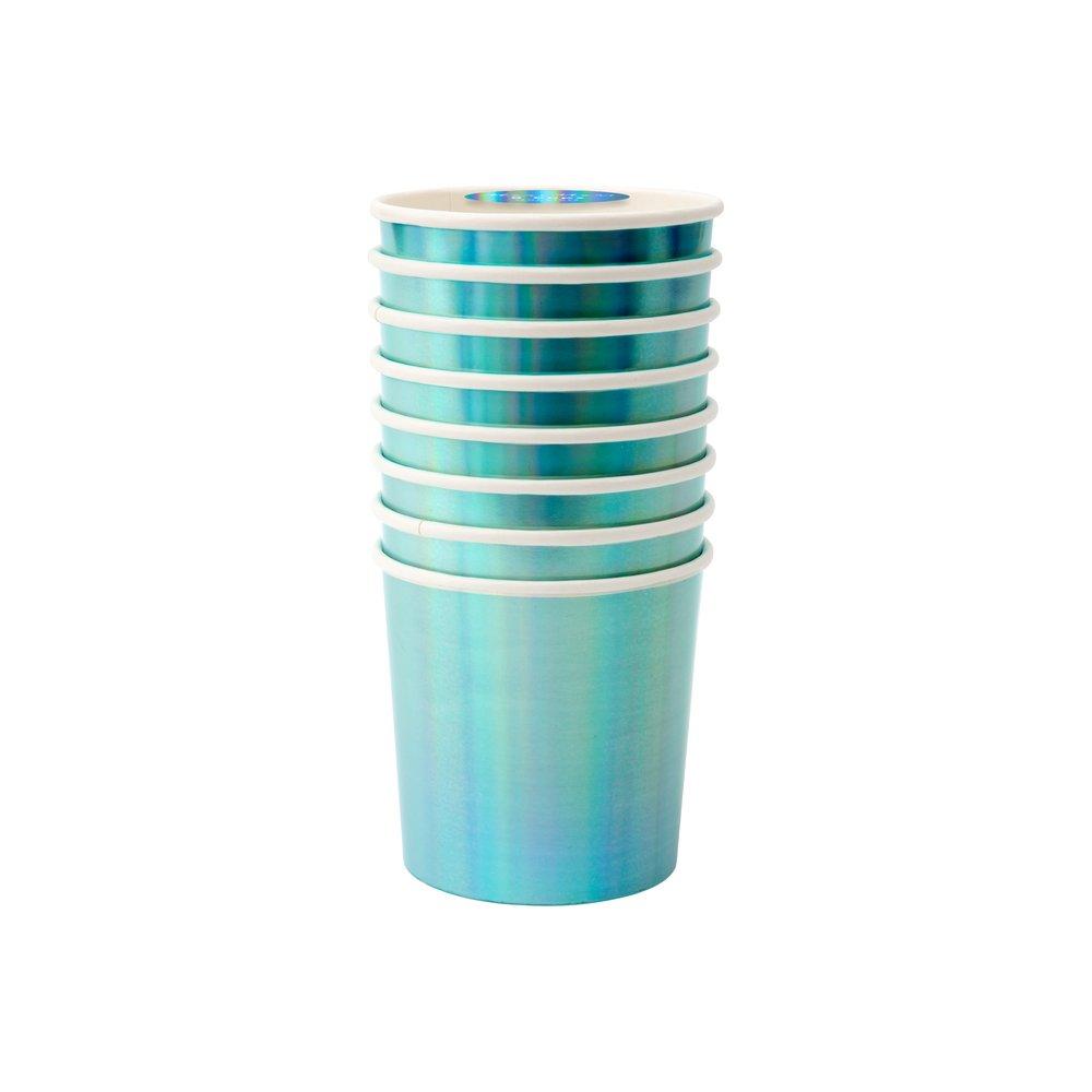 Blue Holographic Tumbler Cups (set of 8)