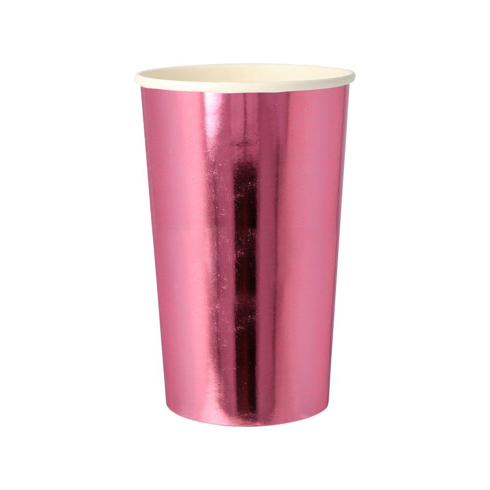 Metallic Pink Highball Cups (set of 8)