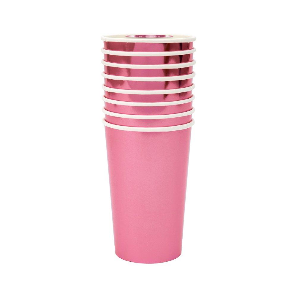 Metallic Pink Highball Cups (set of 8)