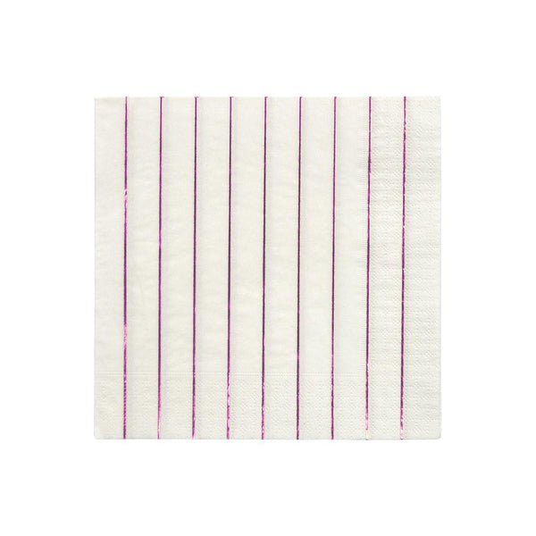 Metallic Pink Stripe Large Napkins