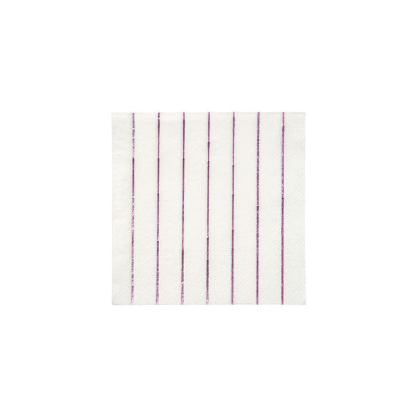 Metallic Pink Stripe Small Napkins