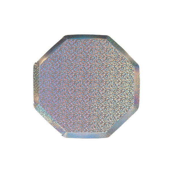 Silver Sparkle Cocktail Plates