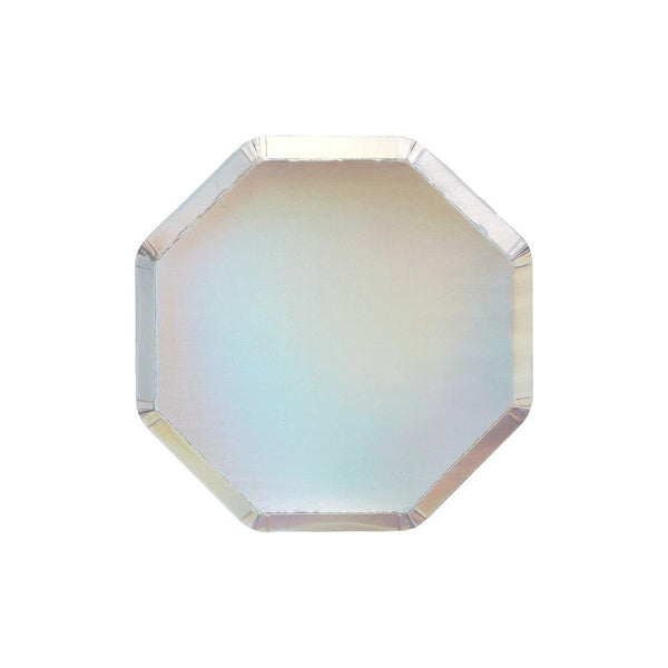 Silver Holographic Cocktail Plates