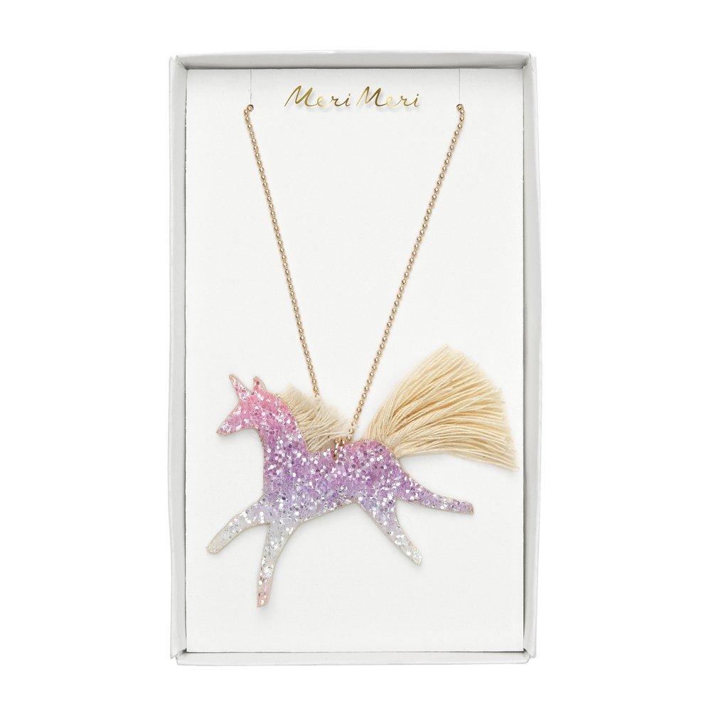 Unicorn Ombre Glitter Necklace