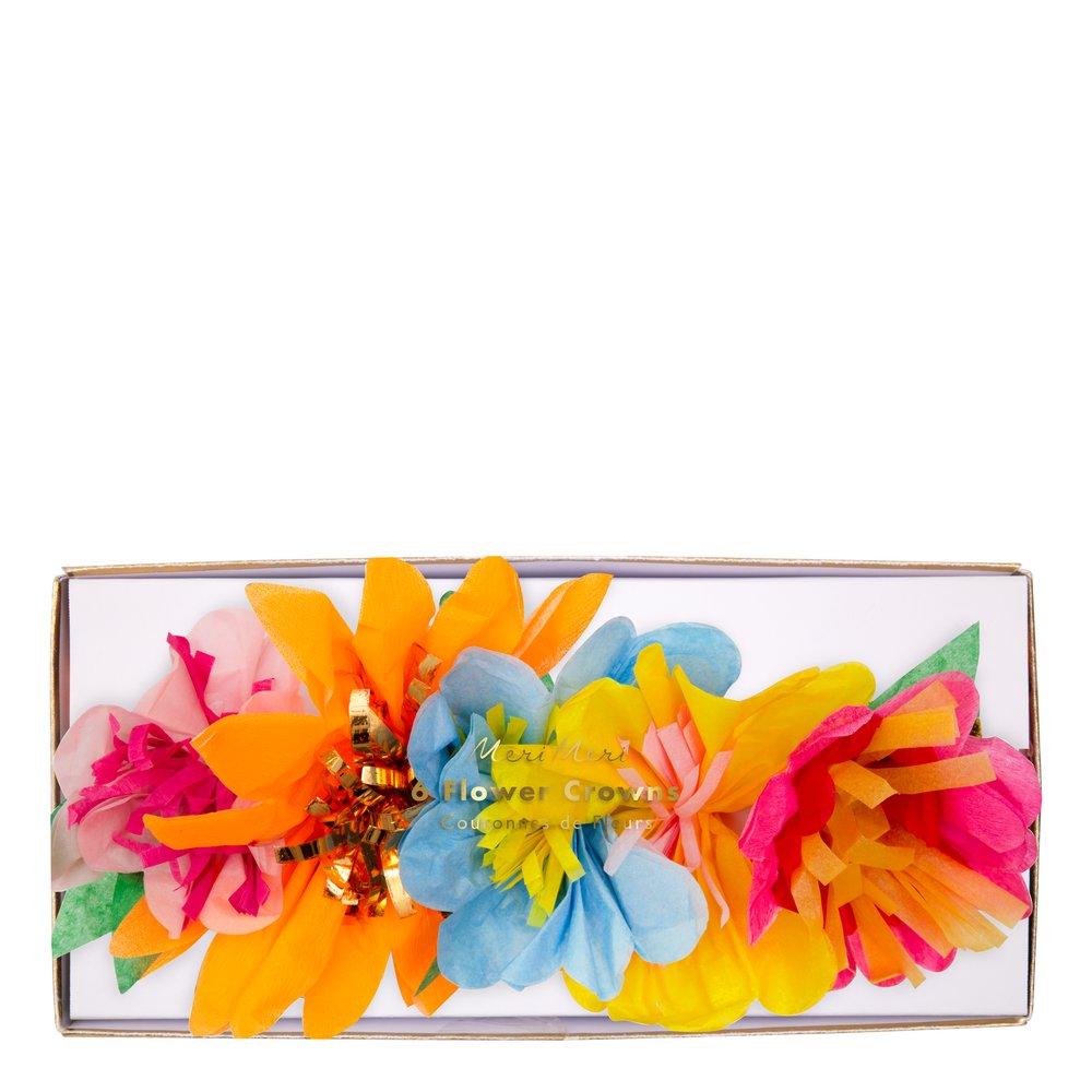 Bright Floral Party Crowns (set of 6)