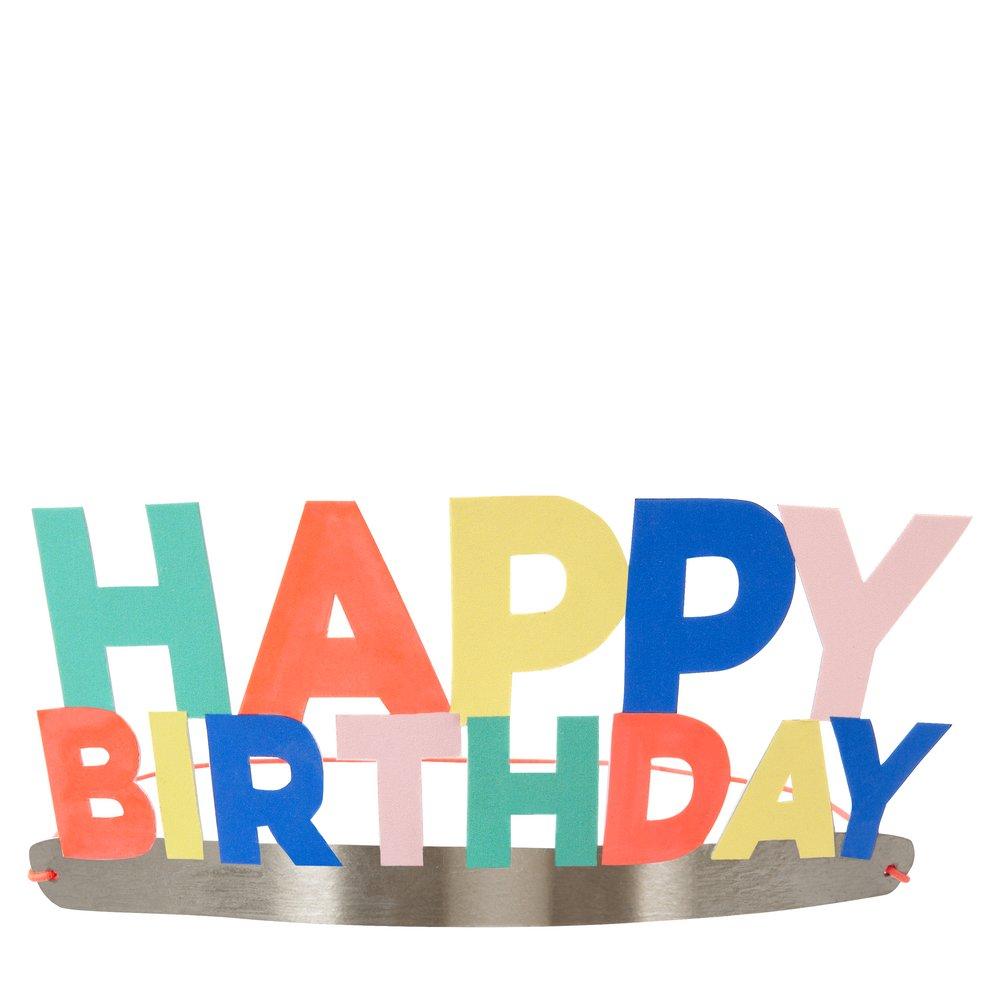 Happy Birthday Party Crowns (set of 8)