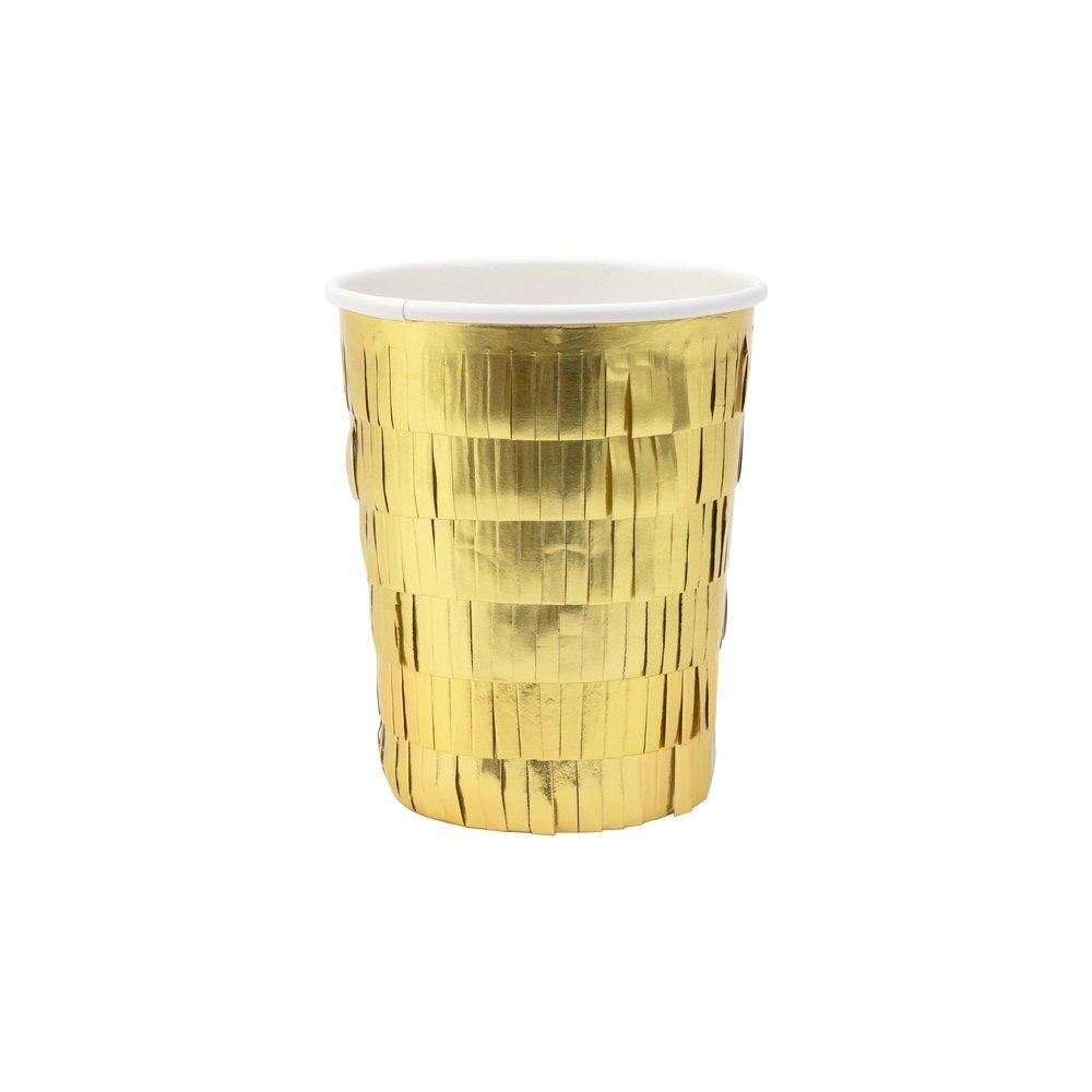 Gold Fringe Party Cups (set of 8)