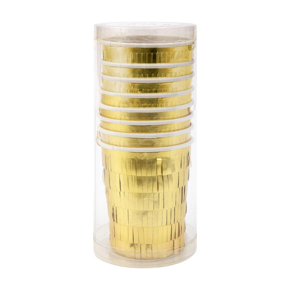 Gold Fringe Party Cups (set of 8)