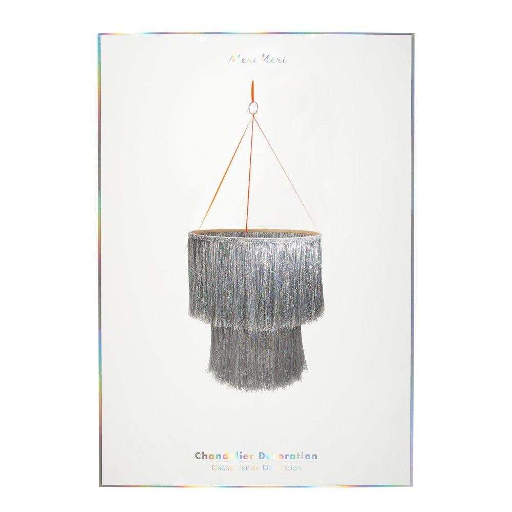 Silver Tinsel Chandelier