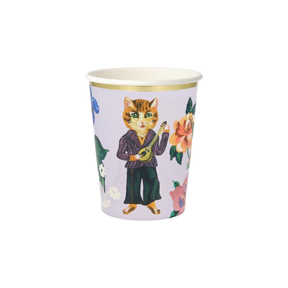 Nathalie Lete Flora Cat Party Cups (set of 8)