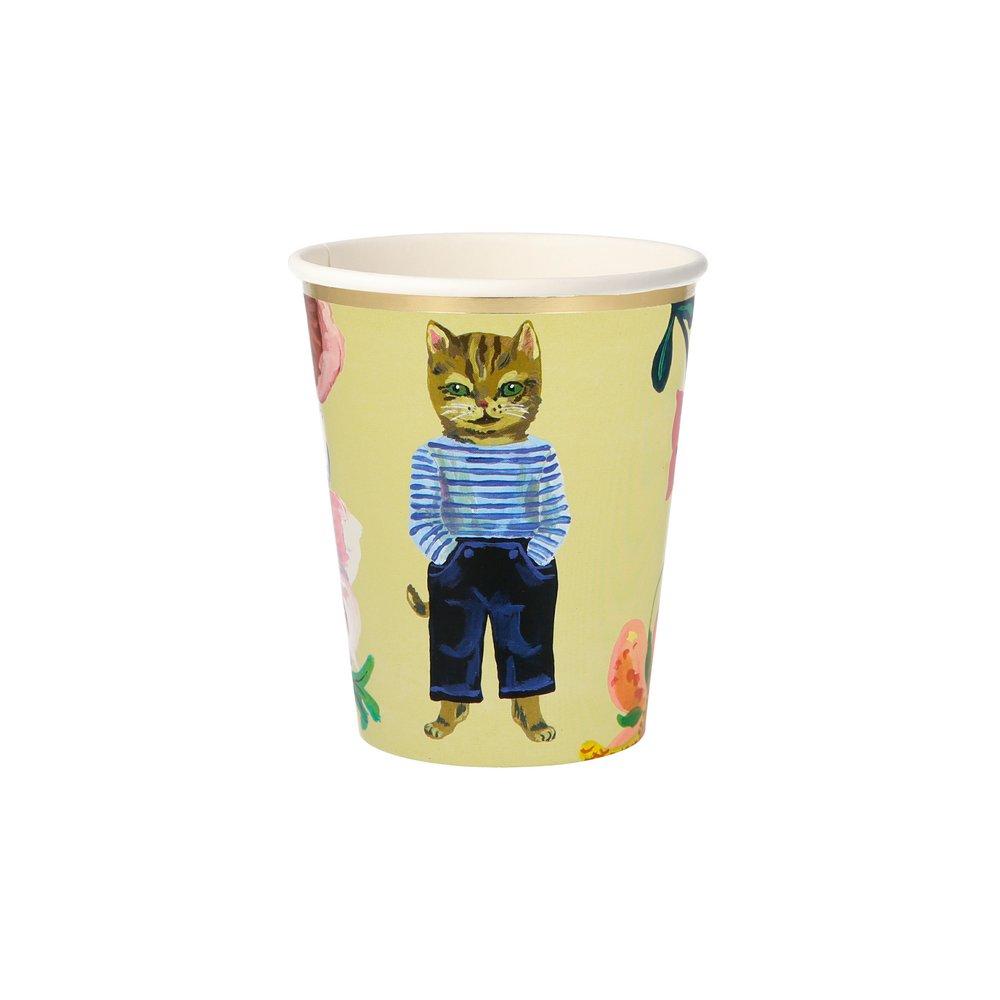 Nathalie Lete Flora Cat Party Cups (set of 8)