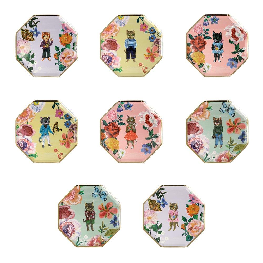 Nathalie Lete Flora Cat Side Plates (set of 8)