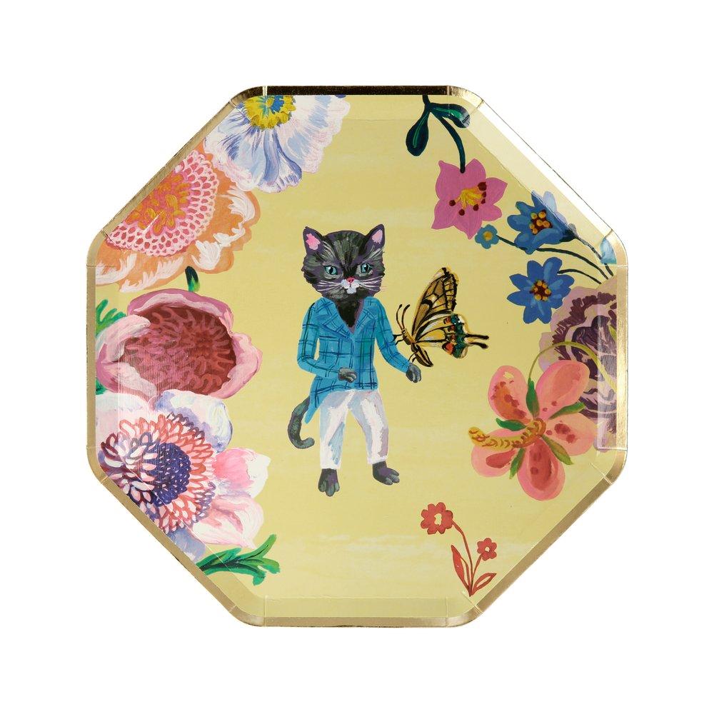 Nathalie Lete Flora Cat Side Plates (set of 8)