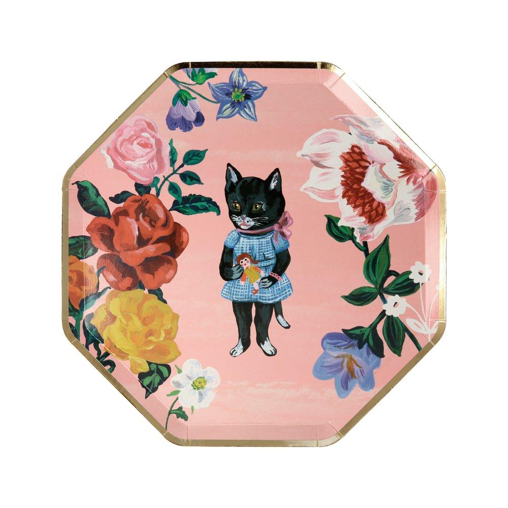 Nathalie Lete Flora Cat Side Plates (set of 8)