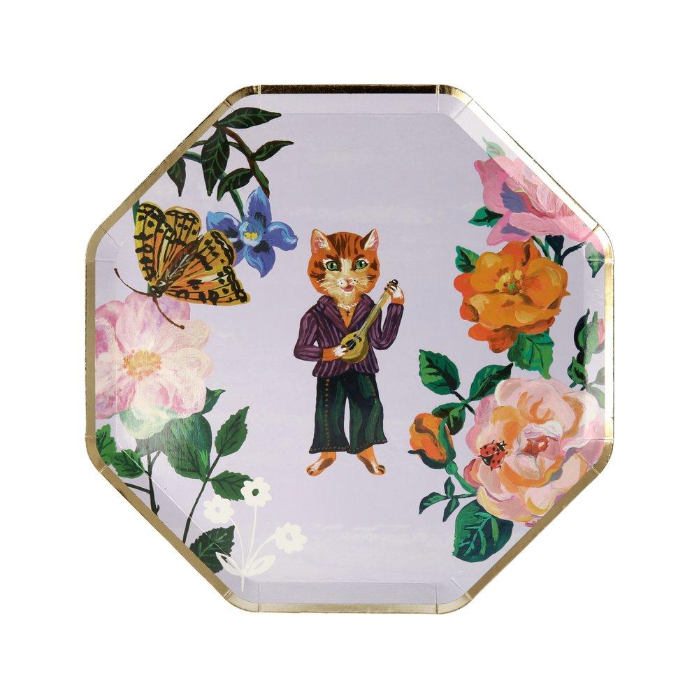 Nathalie Lete Flora Cat Side Plates (set of 8)