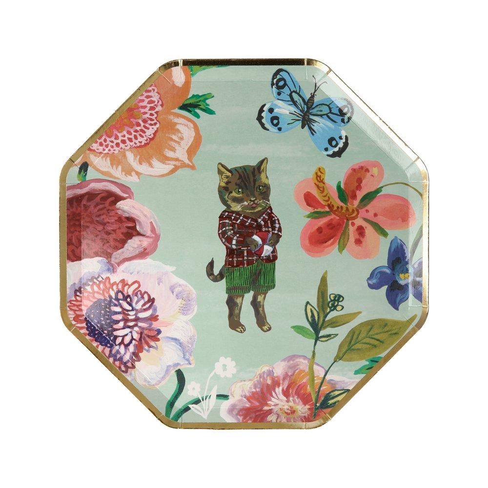 Nathalie Lete Flora Cat Side Plates (set of 8)