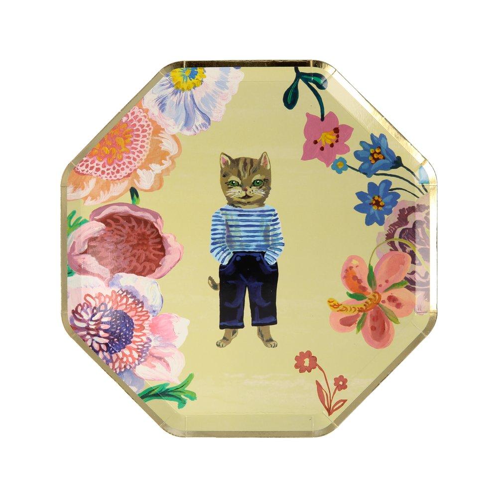 Nathalie Lete Flora Cat Side Plates (set of 8)