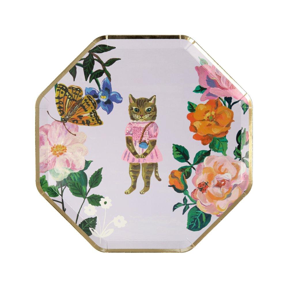 Nathalie Lete Flora Cat Side Plates (set of 8)