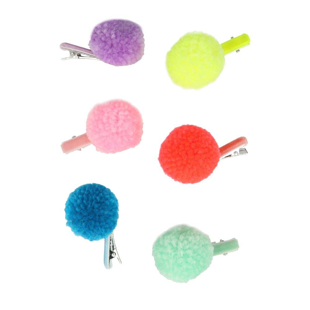 Pompom Unicorn Hair Clips (set of 6)