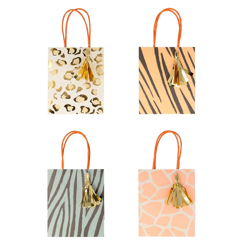 Safari Animal Print Party Bags  (set of 8)