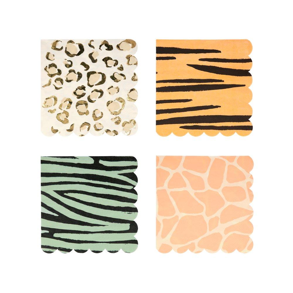 Safari Animal Print Large Napkins  (set of 16)