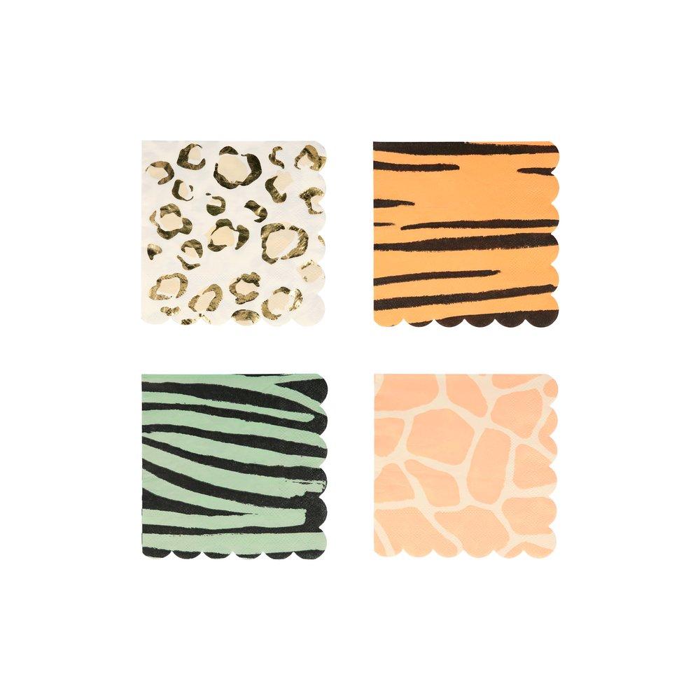 Safari Animal Print Small Napkins  (set of 16)