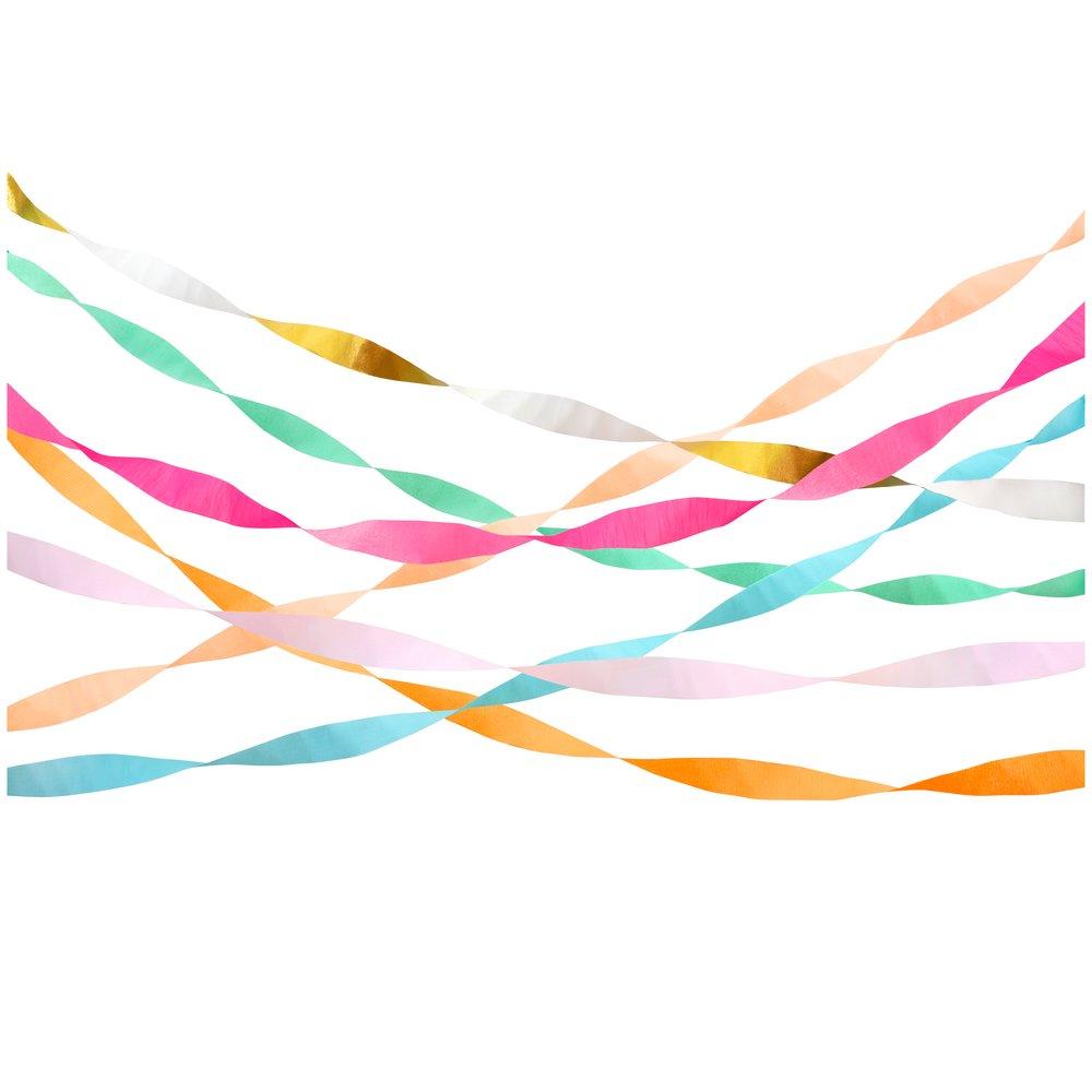 Bright Crepe Paper Streamers (set of 7)