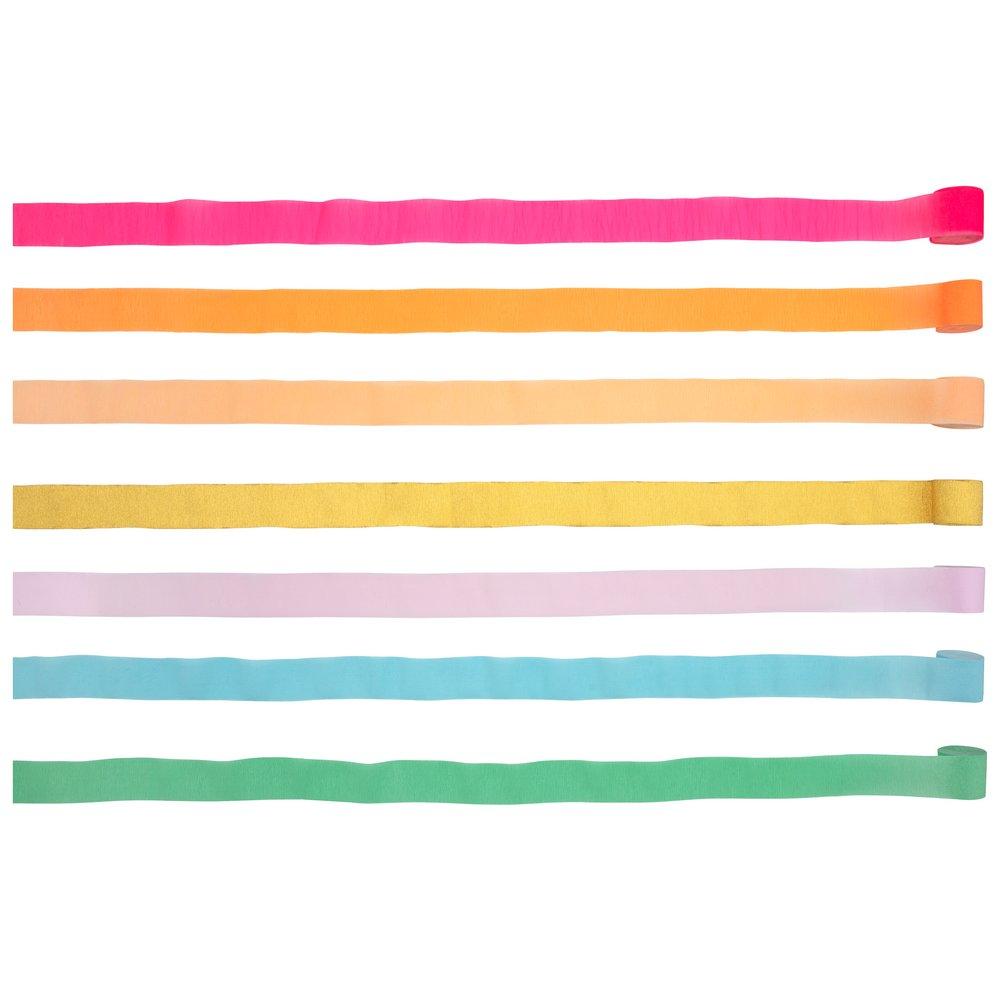 Bright Crepe Paper Streamers (set of 7)