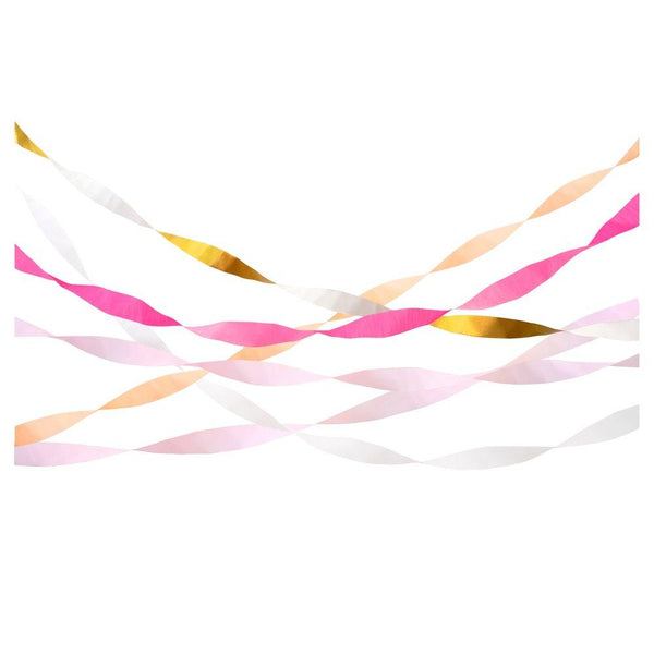 Pink Crepe Paper Streamers (set of 5)