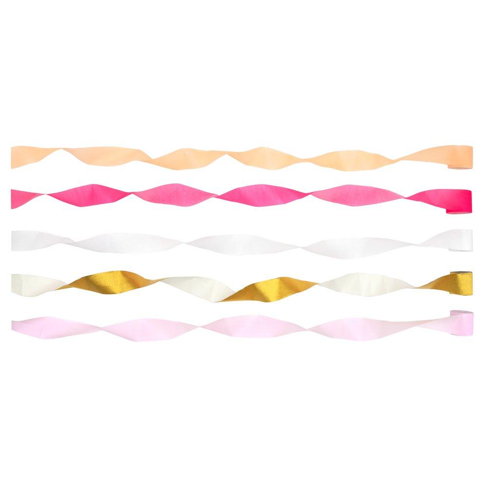 Pink Crepe Paper Streamers (set of 5)