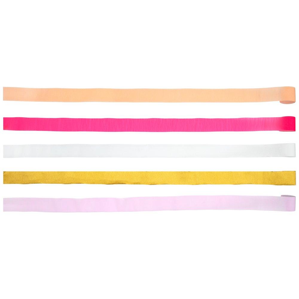 Pink Crepe Paper Streamers (set of 5)