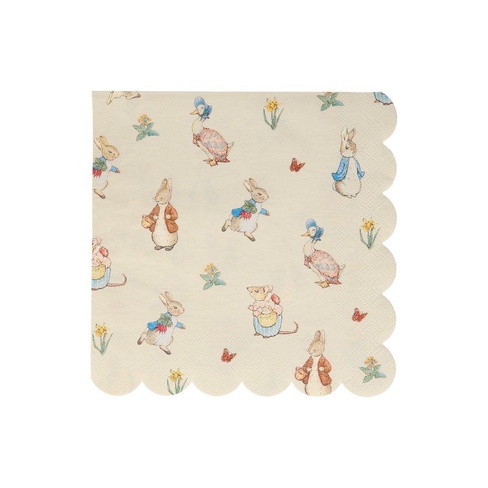These delightful napkins feature illustrations of Peter Rabbit and friends,  and have a stylish scallop edge. 