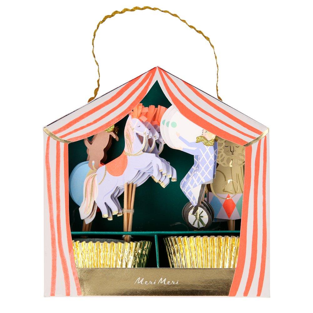 Circus Parade Cupcake Kit  (set of 24 toppers)