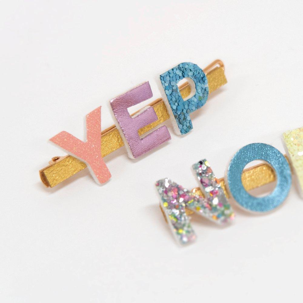 Yep Nope Hair Clips (set of 2)