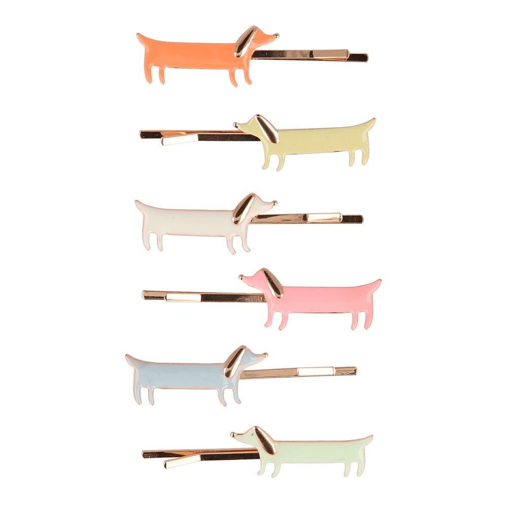 Sausage Dog Hair Slides (set of 6)