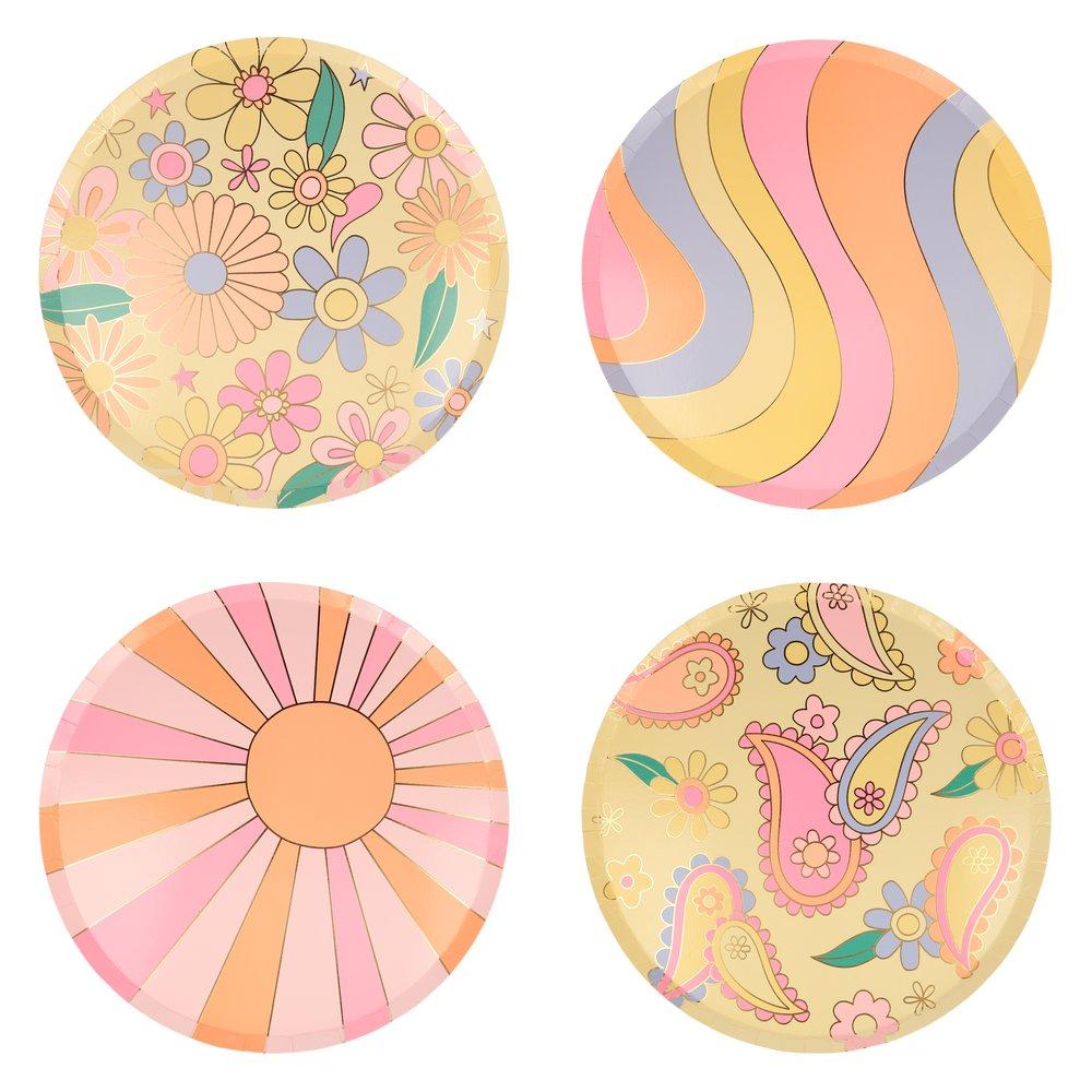 Psychedelic 60s Dinner Plates (set of 8)