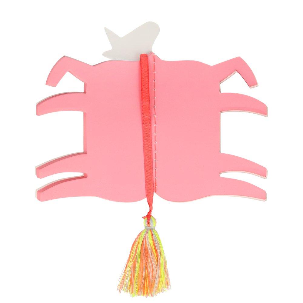 This notebook features a unicorn design, pink pages and a gorgeous tassel to use as a page saver. 