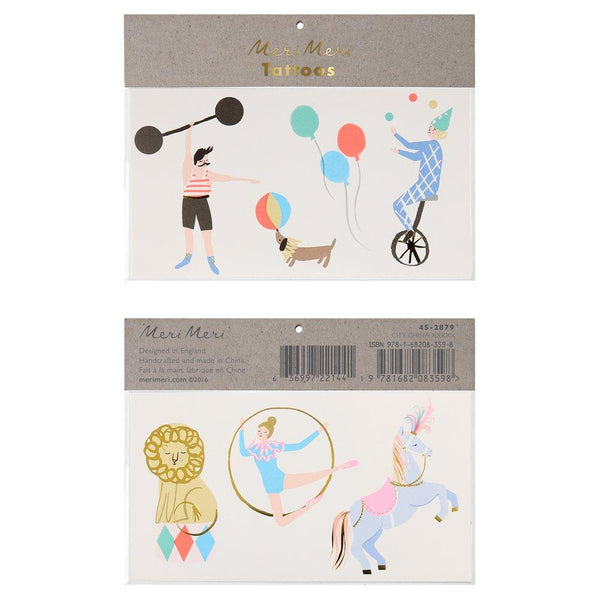 Circus Large Temporary Tattoos